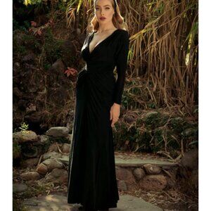 Art Deco Ruched Gown by La Femme En Noir